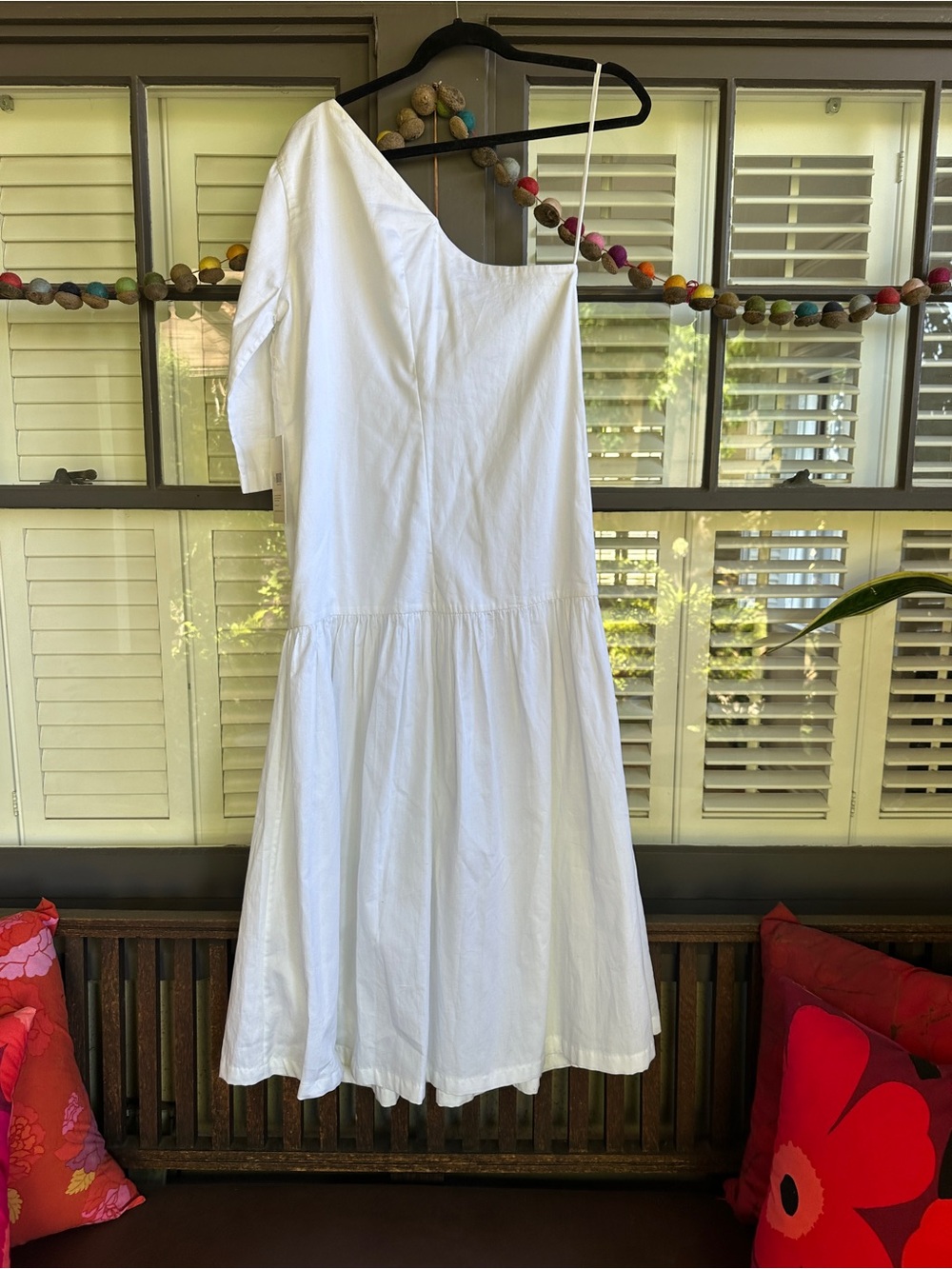 NWT Vintage Mara Hoffman 80’s Off The Shoulder Drop Waist Cotton Dress